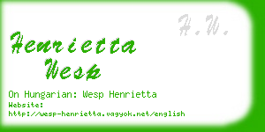 henrietta wesp business card